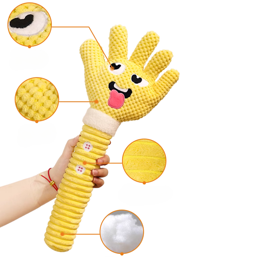 Plush Palm Dog Toy with Squeaker