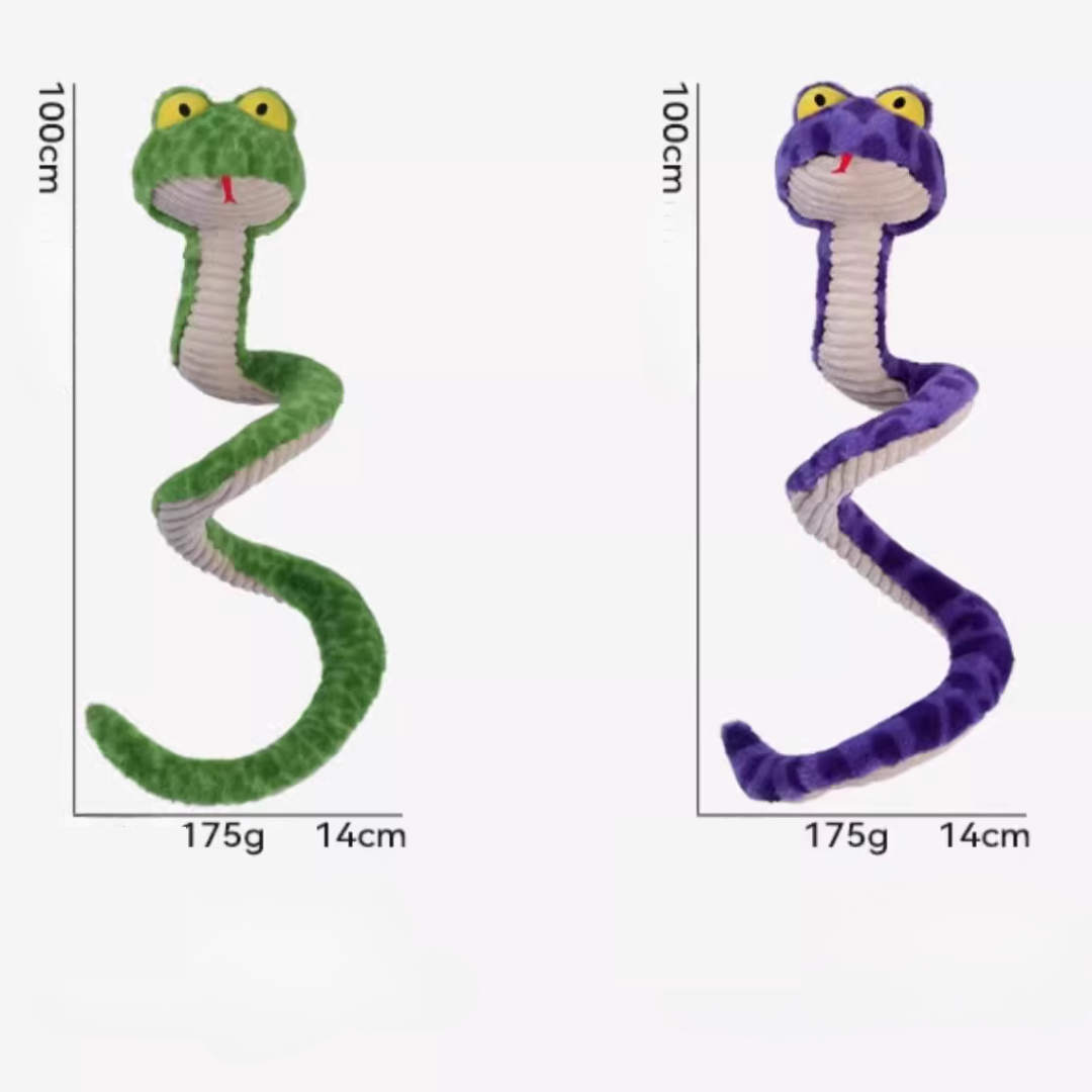 Durable Squeaky Snake Dog Toy – Tough Tug-of-War Fun