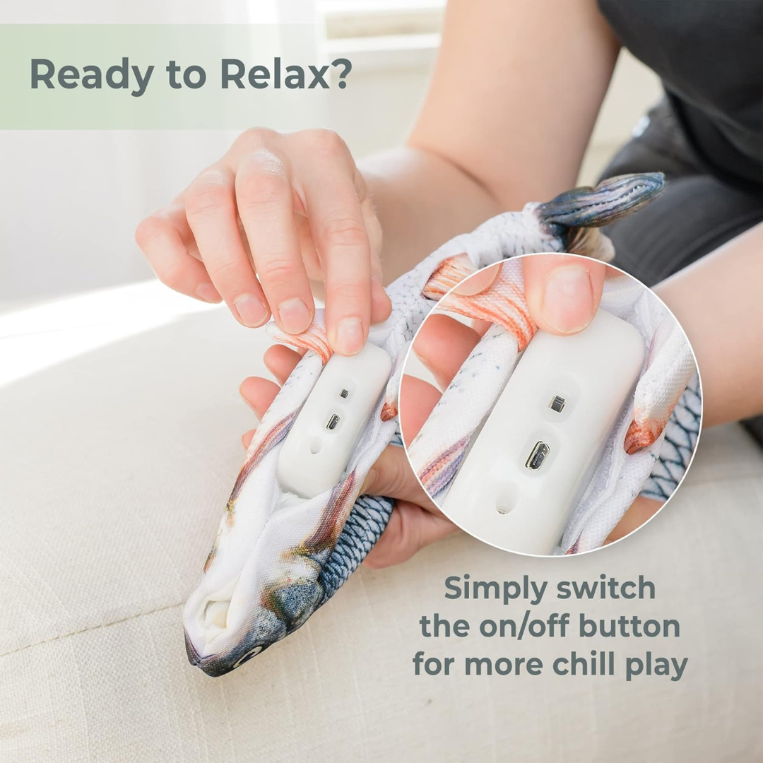 mechanism of the floppy fish interactive dog toy