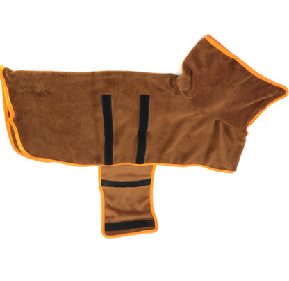Brown dog drying coat
