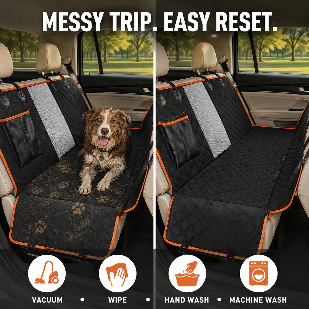 Dog car hammock installed in car