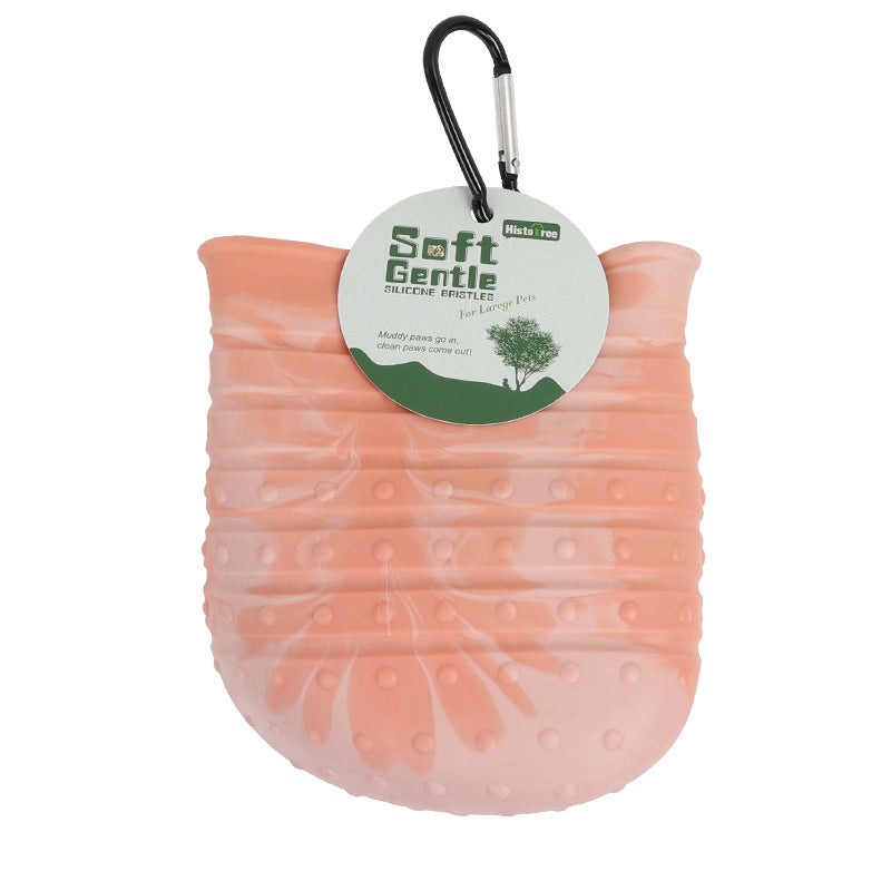 Pink dog paw cleaner cup