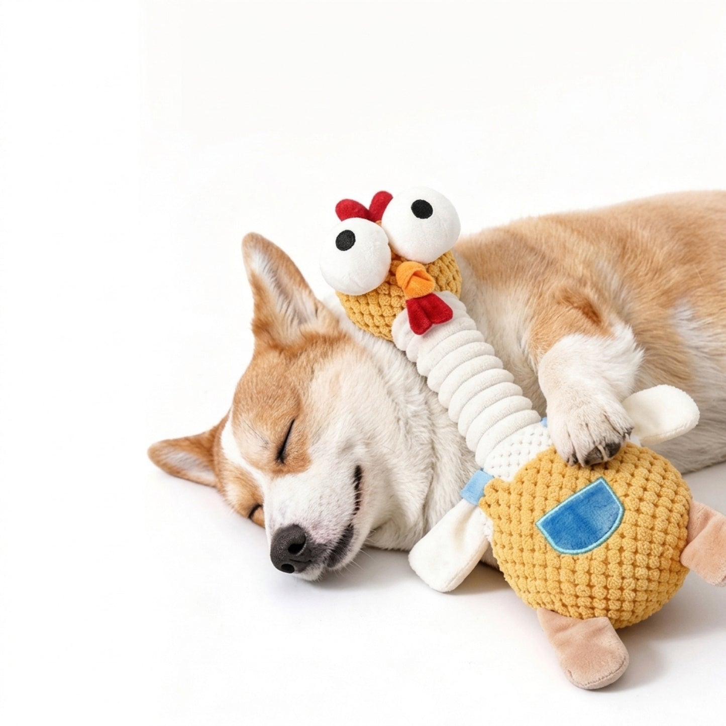 Squeaky Chicken Dog Toy – Long-Neck Plush Toy for Puppies & Small Dogs
