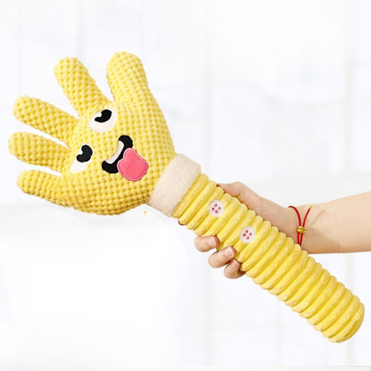 Plush Palm Dog Toy with Squeaker