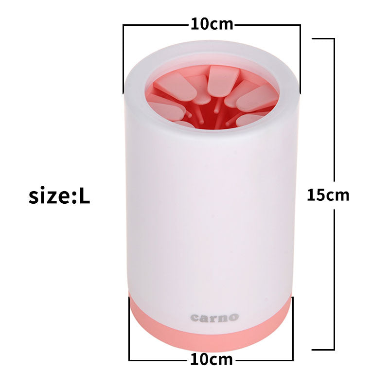 Large pink dog paw cleaner cup