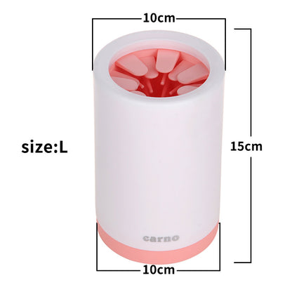 Large pink dog paw cleaner cup