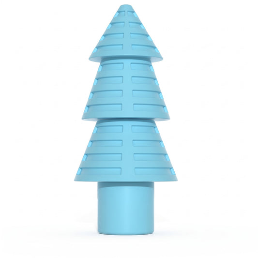 Sky blue Christmas tree TPR rubber dog chew toy
