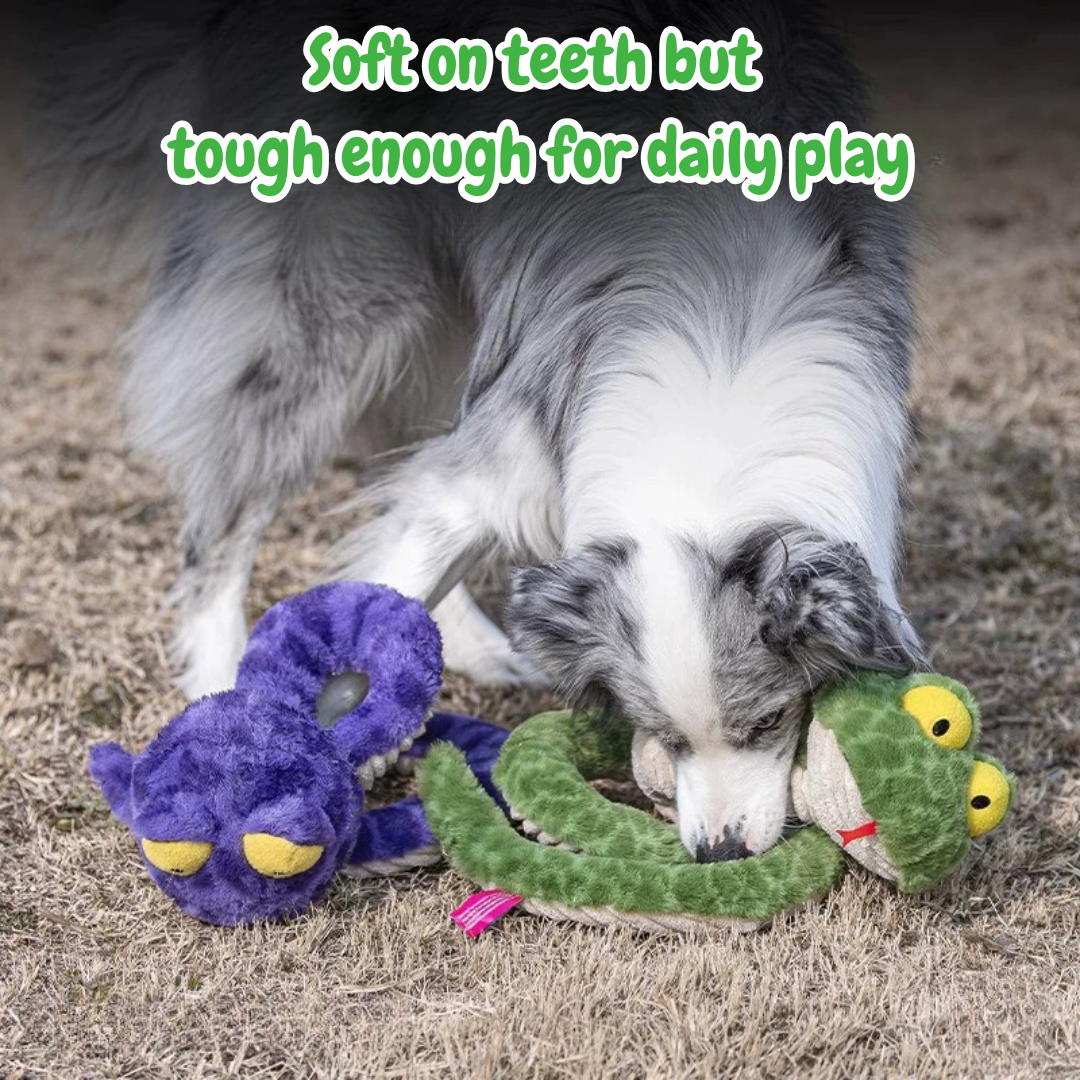 The Silly Snake – Stretchy Squeaky Dog Toy for Endless Tug & Chew Fun