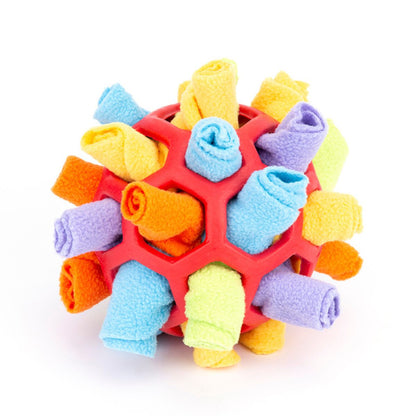 Snuffle Ball, Enrichment Toy for Dogs, Fun Ball Toy for Pets Multicolour  Bold & Bright Washable 