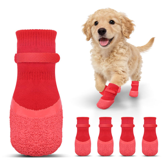 Anti-slip dog socks set of 4