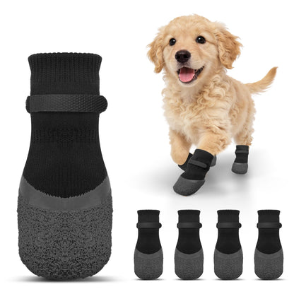 Black anti-slip dog socks