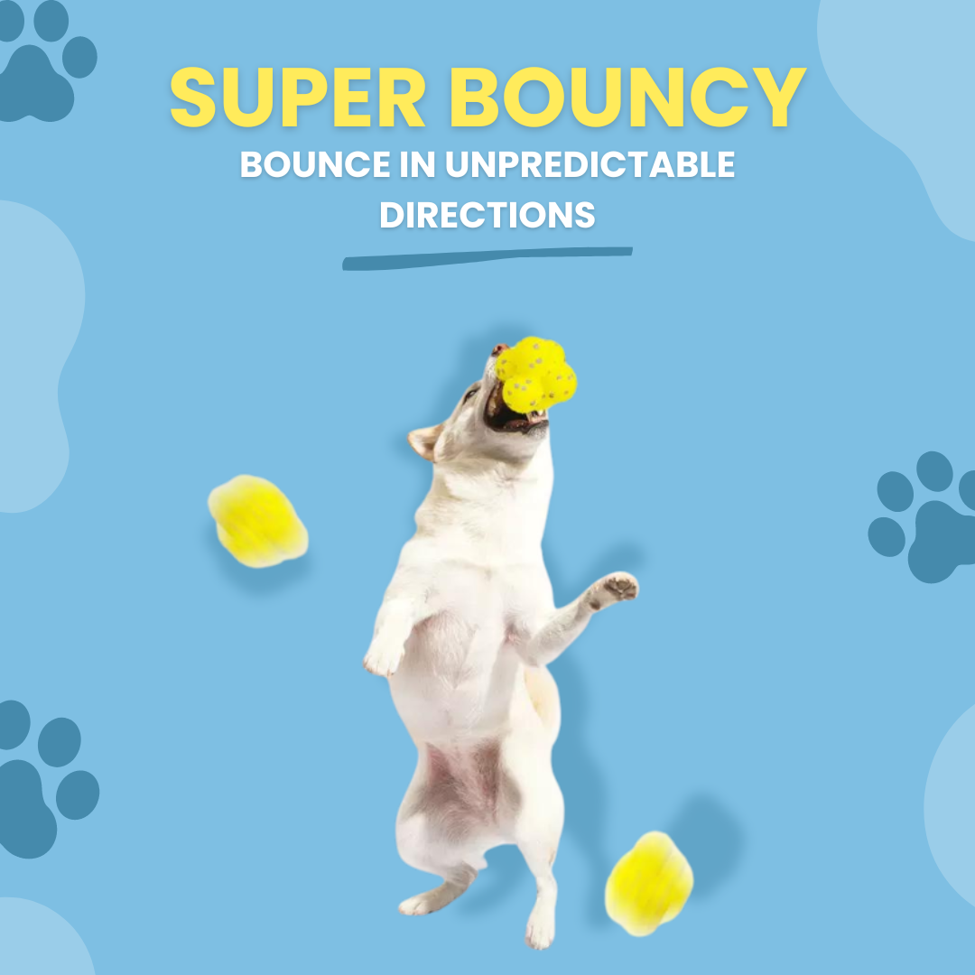 super bouncy dog ​​yellow ball