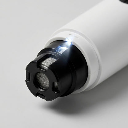 Close up of the dog nail grinder guard with ports and LED light