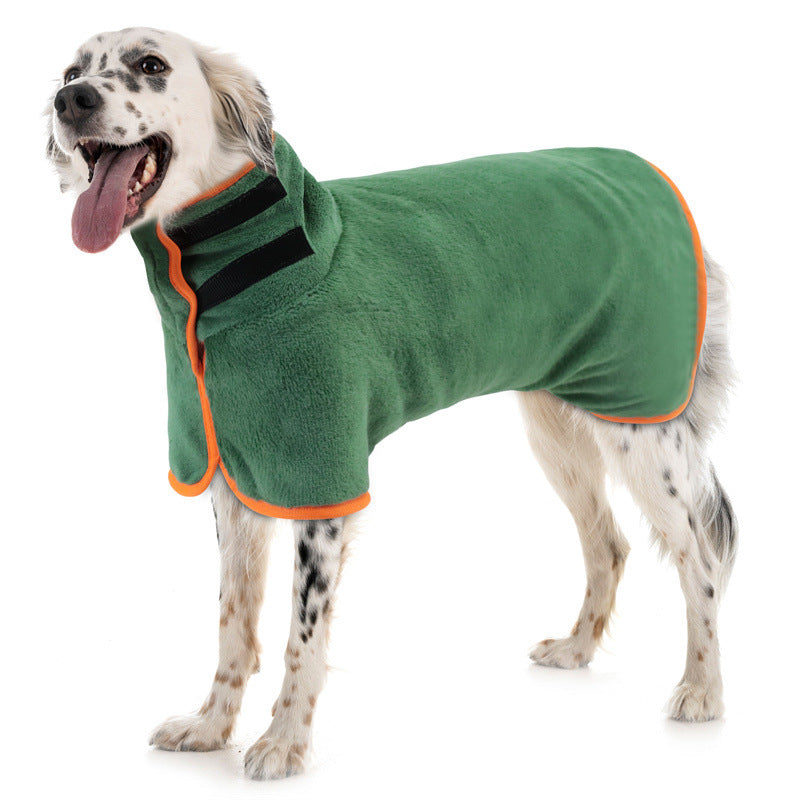Microfibre dog drying robe details
