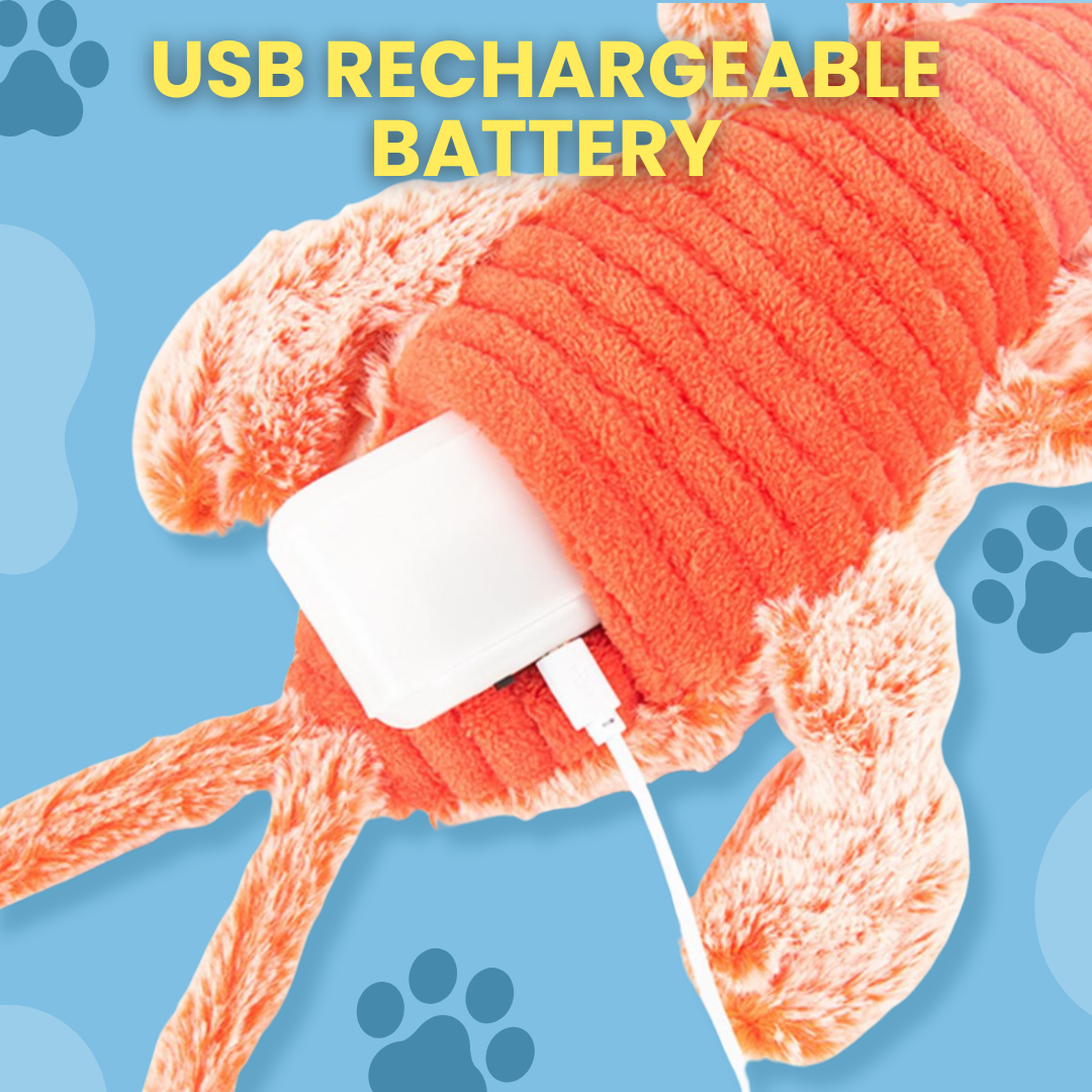 floppy lobster interactive dog toy usb rechargeable