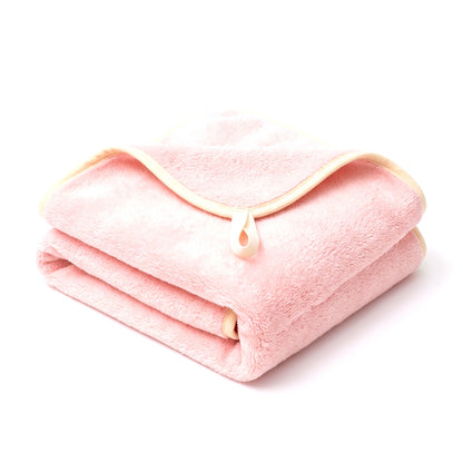 Pink microfibre dog towel with cream binding and hanging loop