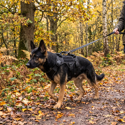 Tactical Dog Harness with Handles in use outdoors