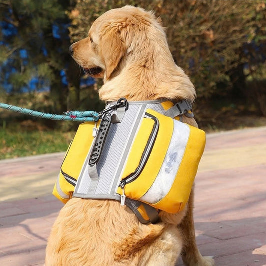 Trail Dog Backpack saddle bag harness, yellow