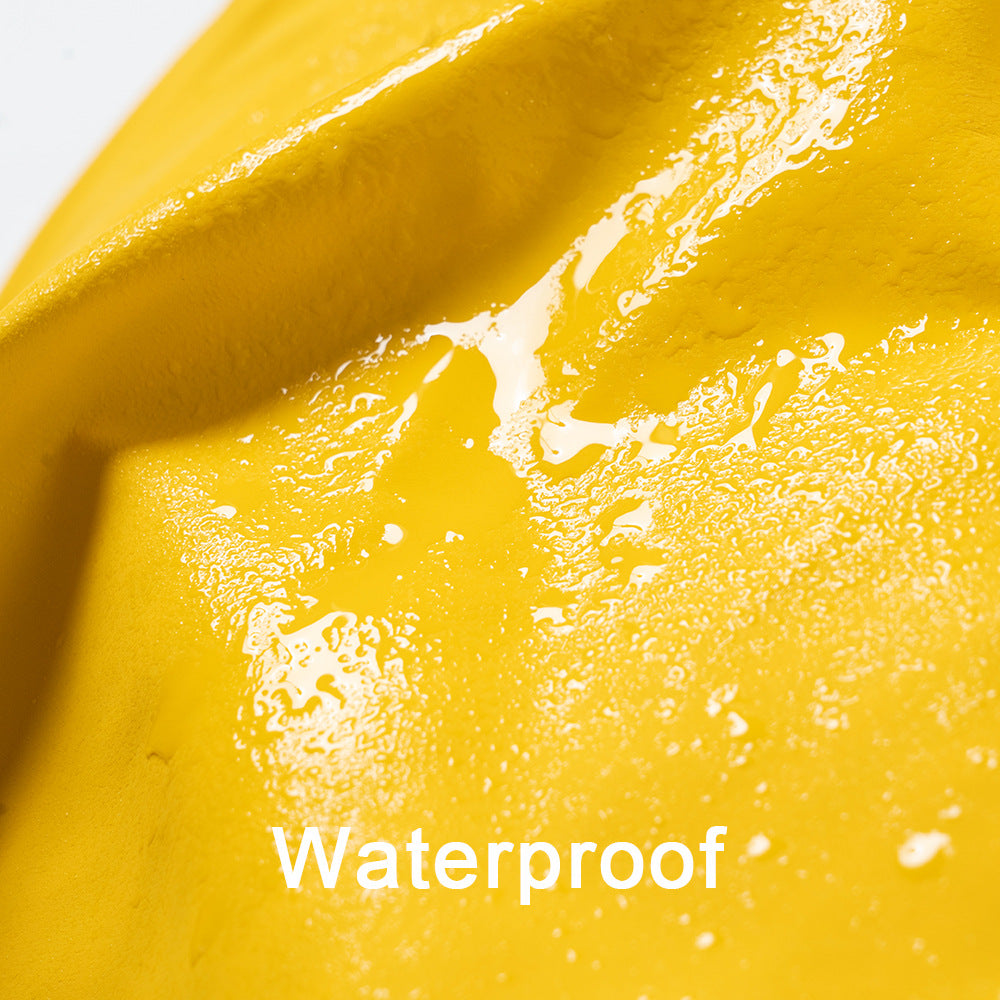Water beading on waterproof dog raincoat fabric