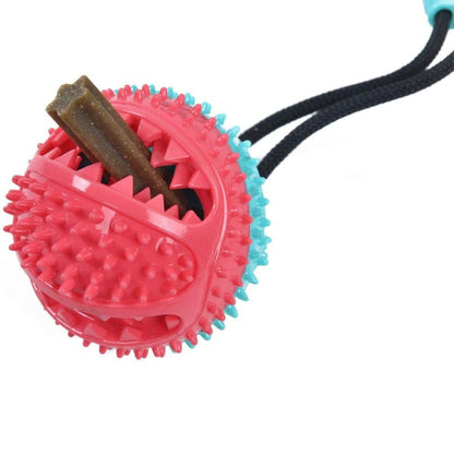 Dog tug toy Chewy ball blue with Dentastix
